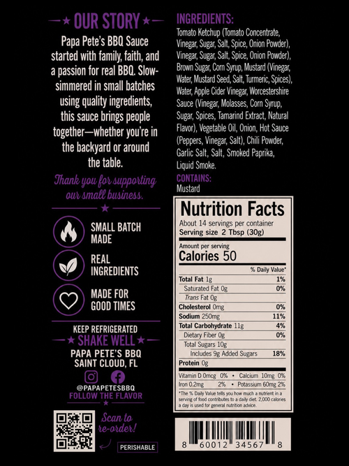 Papa Pete's Sweet Smoke BBQ Sauce