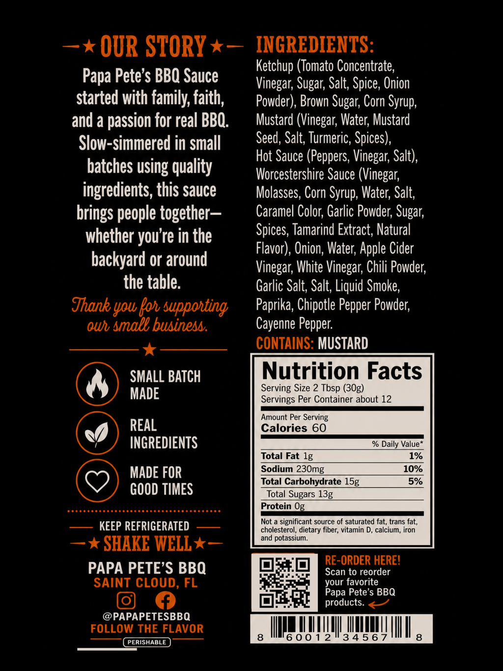 Papa Pete's Backyard Heat BBQ Sauce